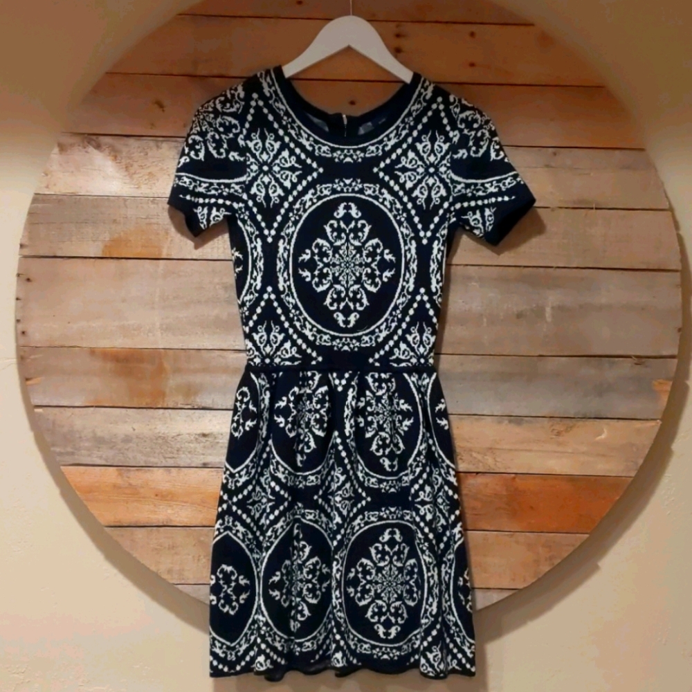 Black and White Knit Dress